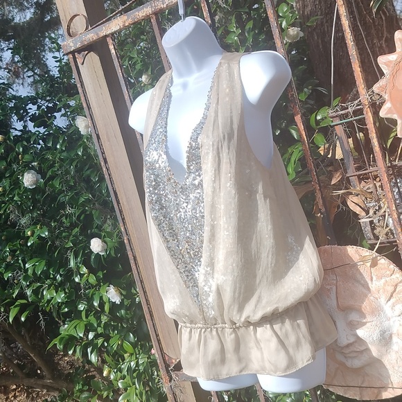 Robbi & Nikki sexy sleeveless sparkly tank top extra small XS - Picture 4 of 9